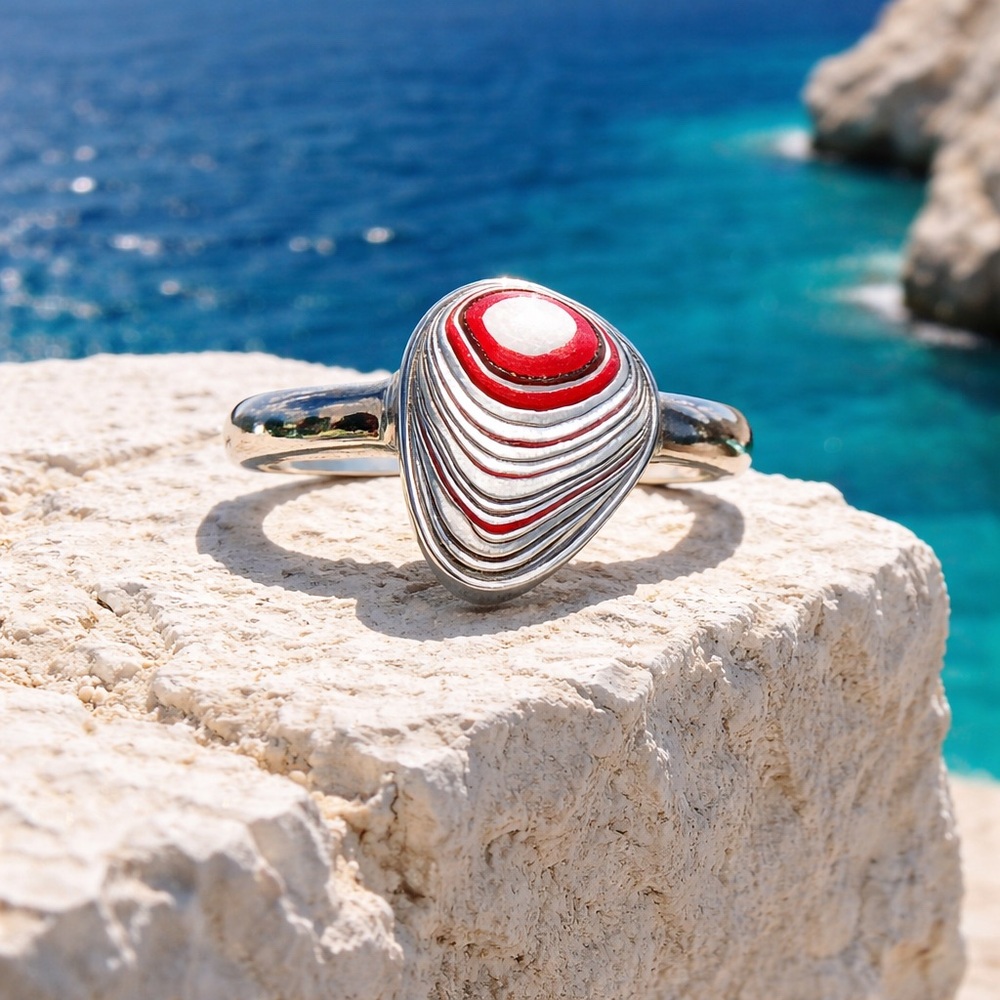 Detroit Fordite Agate Ring - Picture 5 of 13
